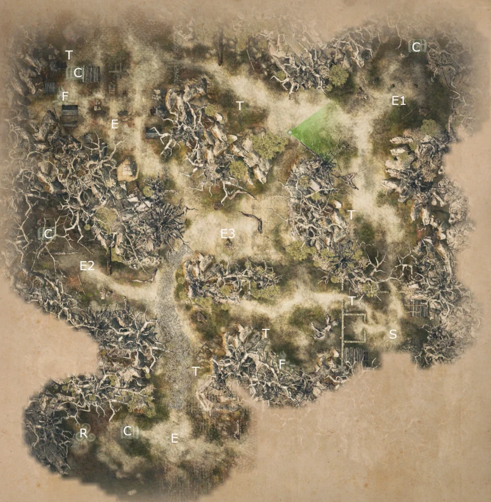 Map of The Ancient Throne from King Arthur Knight's Tale game.