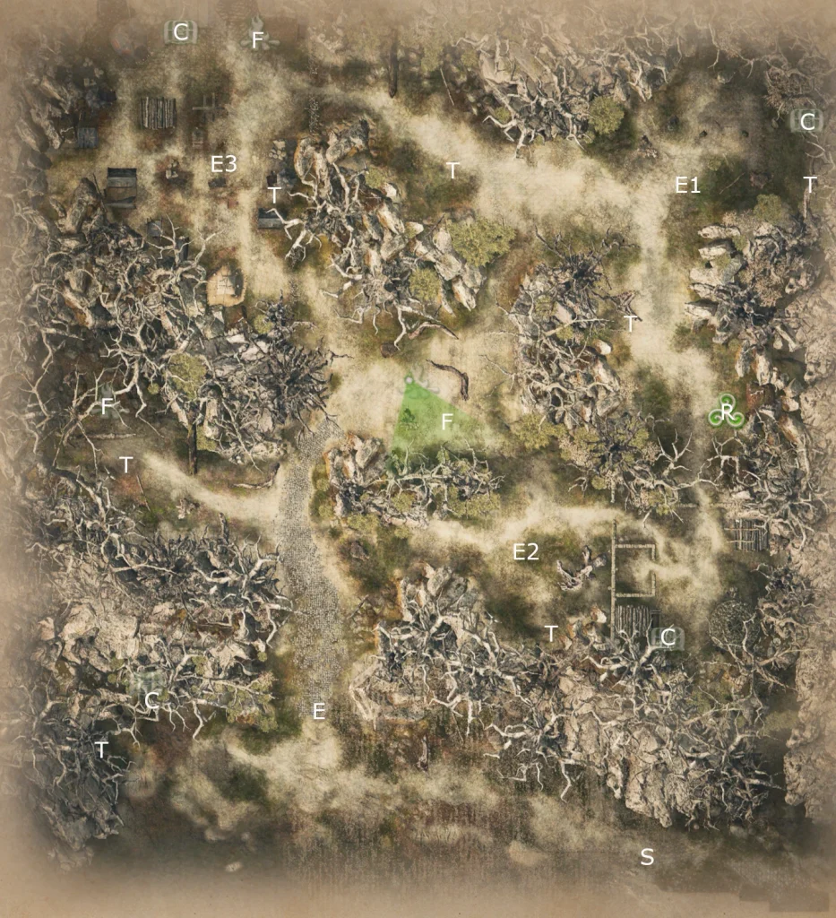 Map of Bad Omens from King Arthur Knight's Tale game.