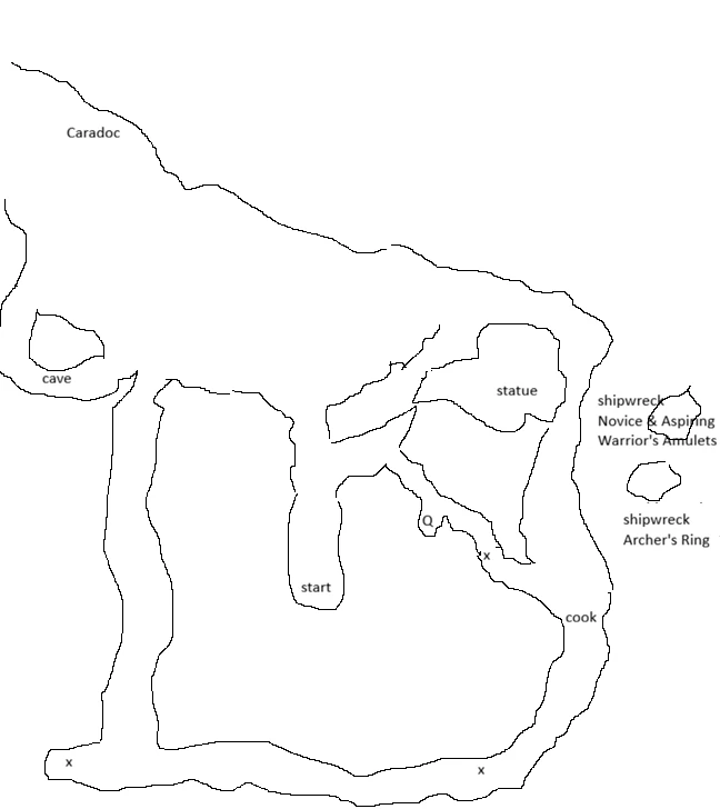 Map of the dungeon portion of the prologue to Tainted Grail: Fall of Avalon, created by Mike Olgren.