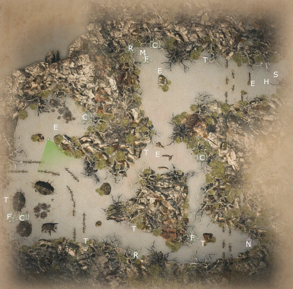 Map of The Cauldron from King Arthur Knight's Tale game.