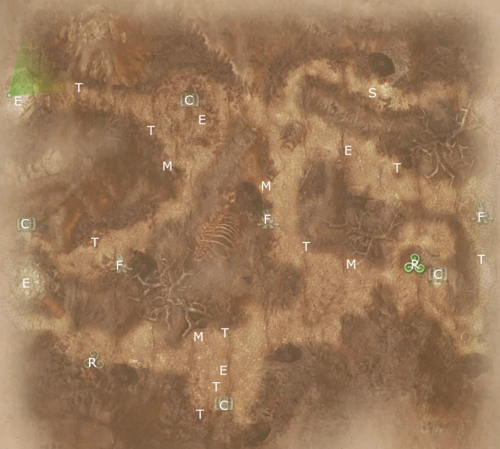 Annotated map of The Chosen from King Arthur Knight's Tale game.