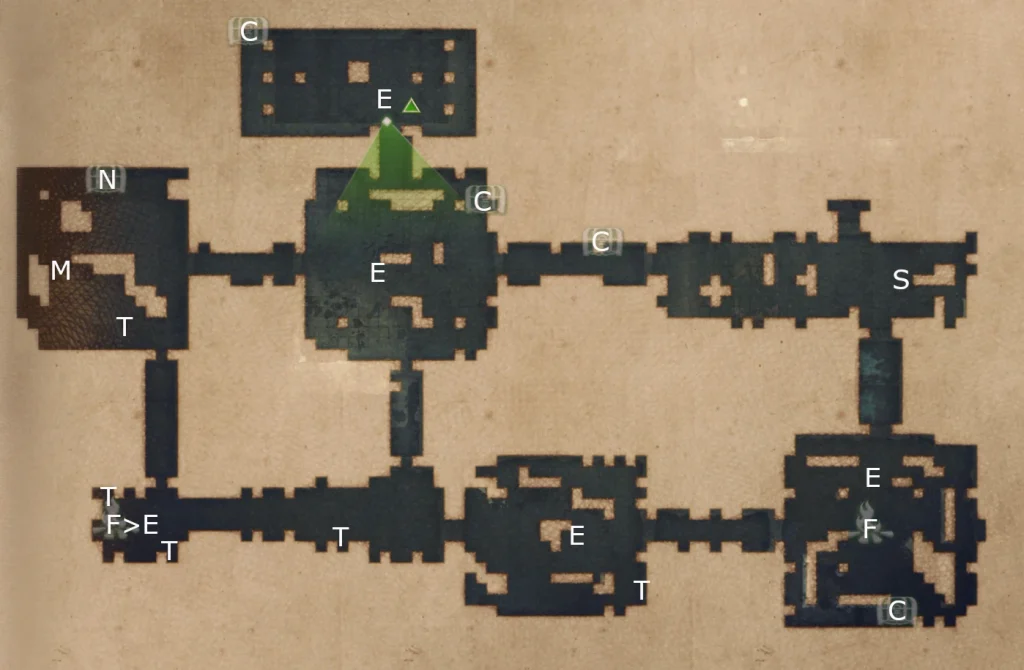 Map of The Hidden Stronghold from King Arthur Knight's Tale game.