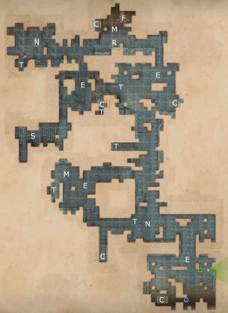 Map of Crypt of the White Knight from King Arthur Knight's Tale game.